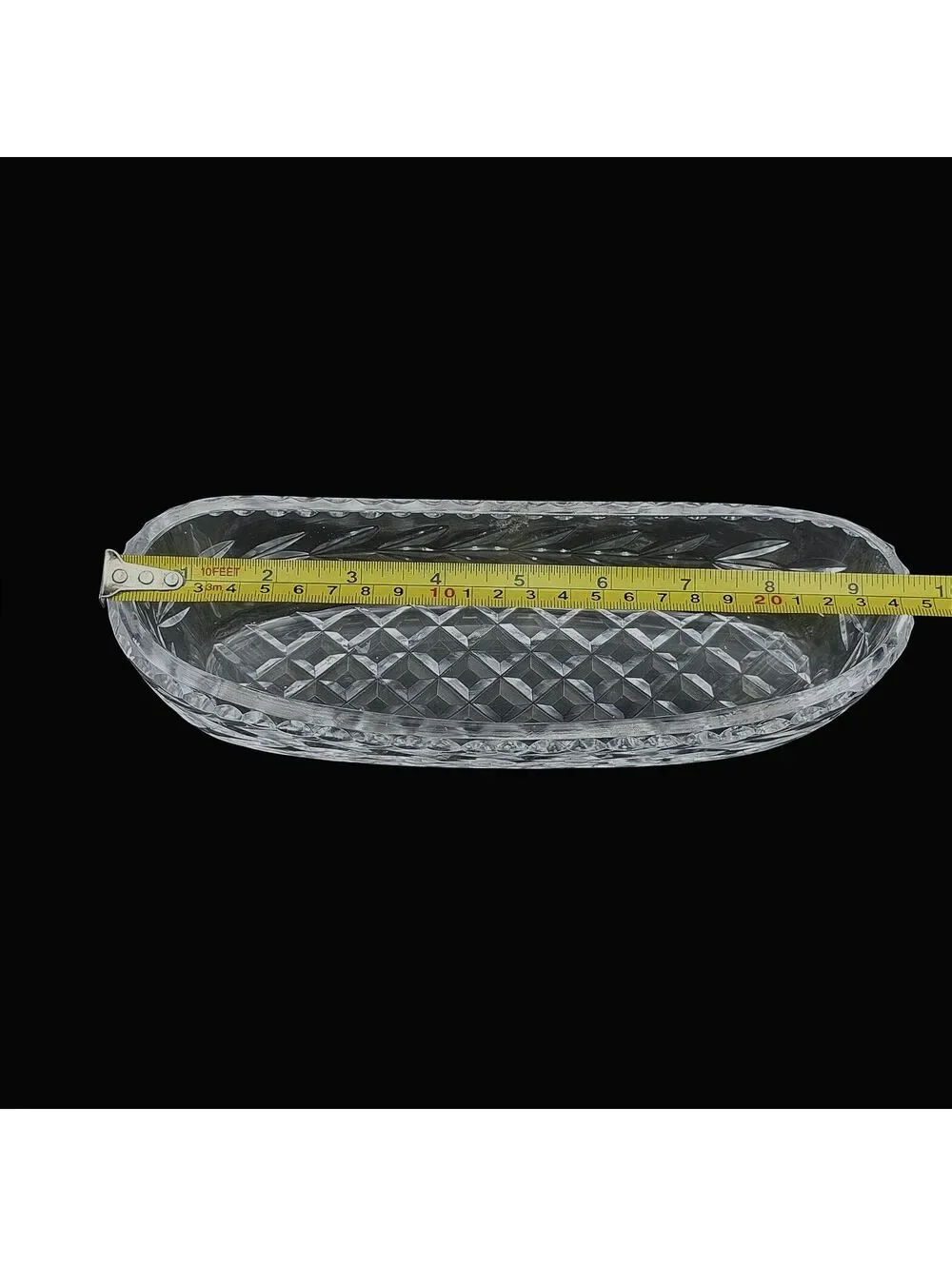 Vtg Waterford Crystal Lismore Olive Relish Celery Tray 10.5